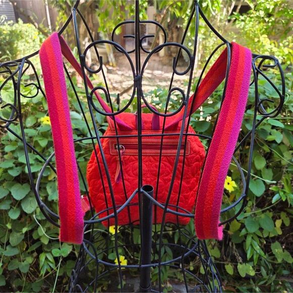 Coach Y2K Signature Quilted Drawstring Coral Mini Vintage Backpack. #5164 - Picture 4 of 13